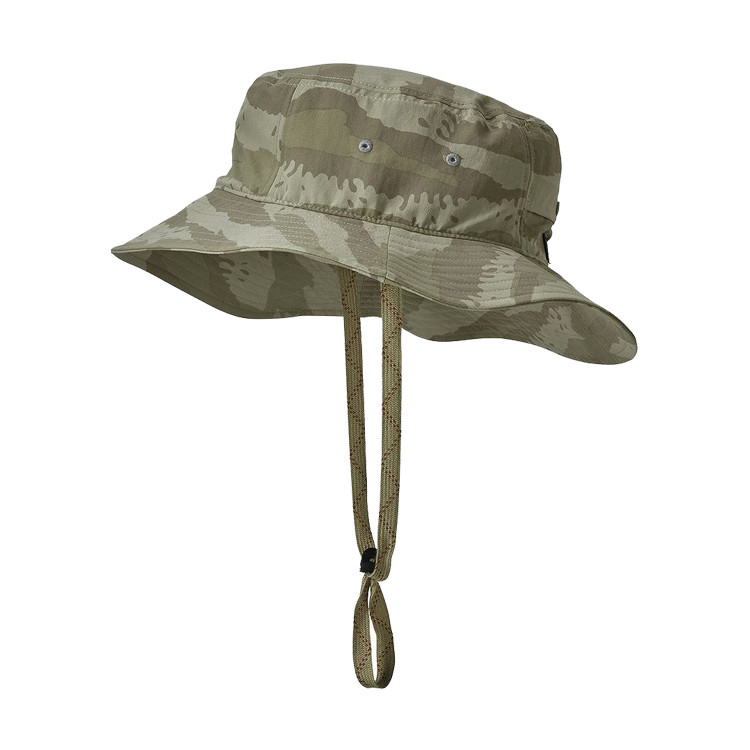 Quality Adjustable Folding Outdoor Boonie Hat , Men Beach Sunshade Camo Bucket Hat With String wholesale