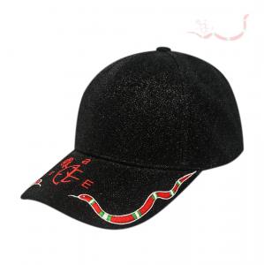 Quality Lightweight Unisex Embroidered Baseball Caps With 100% Acrylic Glitter Powder wholesale
