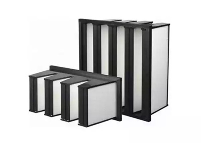 Quality Compact Glass Fiber Filter V Shape Plastic Frame Filter For Large Air Flow Systems wholesale