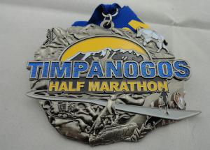 Quality Zinc Alloy Die Casting Iron or Brass or Copper Timpanogos Half Marathon Medal with Glitter wholesale