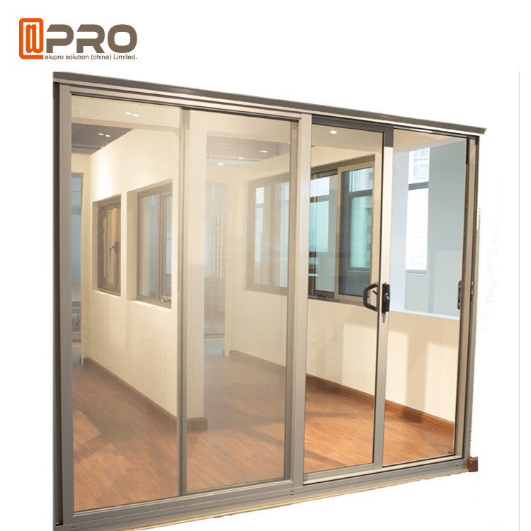 Quality Aluminum Tempered Glass Entry Sliding Door Commercial Customized Size aluminium sliding door rollers sliding mesh doors wholesale