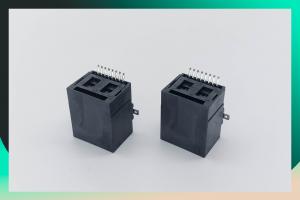 Quality 1x1 Ethernet Molex RJ45 Modular Jack 18.1L Black Horizontal Plastic Material wholesale