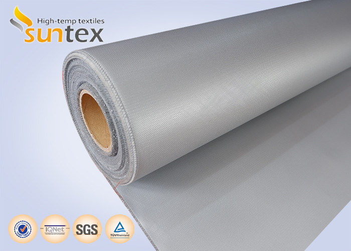 Quality Silver Grey Silicone Coated Fiberglass Fabric For Heat And Cold Insulation wholesale