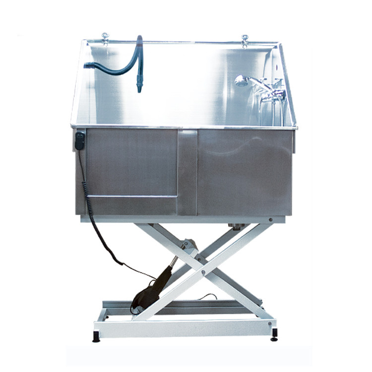 China Fully Welded Stainless Steel Dog Wash Tub With Remote / Pedal Control Electric Lift on sale