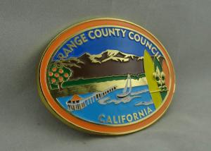 Quality California Orange County Council Custom Made Buckles With Gold Plating And Soft Enamel wholesale