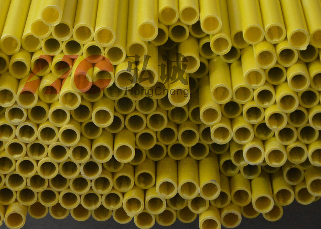 Quality Yellow Pultruded Fiberglass Tube / Hollow Fiberglass Tube High Flexural Strength wholesale