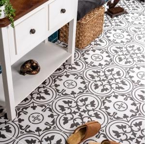 Quality Bathroom 8.5mm Decorative Carpet Floor Tiles White And Black wholesale