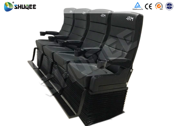 Quality Black Leather 4D Cinema Motion Seats Movie Theater Chair Pneumatic / Electronic Drive wholesale