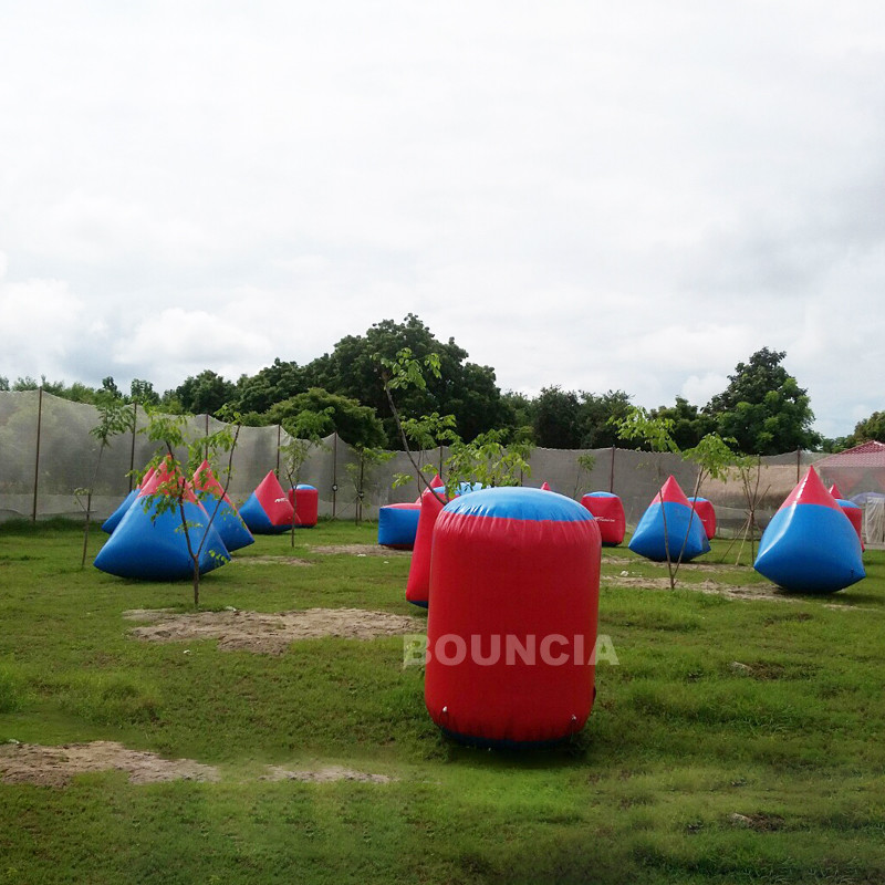 Quality 0.6mm PVC Tarpaulin Inflatable Paintball Bunker Airsoft Bunker Set For Shooting Games wholesale