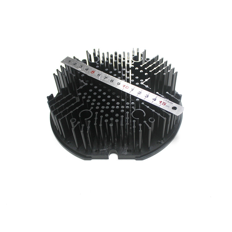 Quality Round Aluminum 1070 Cold Forged Heat Sink For LED Cooling Anodizing Black 15cm wholesale