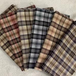 China Tartan Check Polyester Wool Materials Fabric Houndstooth Retro Plaid on sale