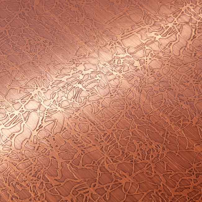 China Acid Etched SUS304 Antique Copper Color Stainless Steel Sheet on sale