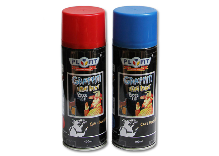 Quality Fast Dry Wall Graffiti Spray Paint , Red / Blue / Yellow Matte Spray Paint Good Atomization wholesale