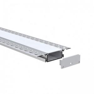 Quality Plasterboard Drywall Aluminum Extrusions For LED Lights Transparent Cover wholesale