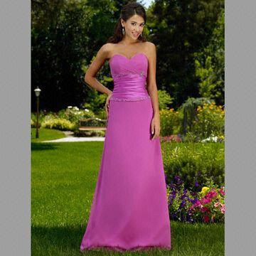 Quality Bridesmaid Dress/Strapless A-line Satin Gown with Sweetheart Neckline and Zip at Back wholesale
