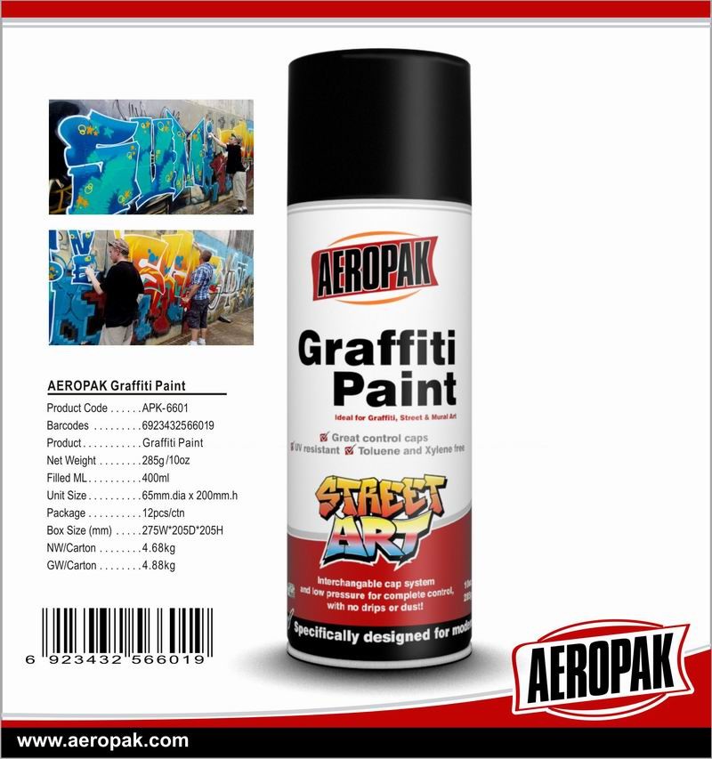 China Aeropak Griffiti Spray Paint 400ml Street Art Spray Paint Multi Color Optional on sale
