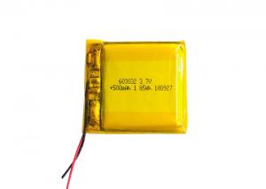 Quality 13g Pouch 3.7V 500mah Lipo Battery , 603032 Lithium Ion Polymer Rechargeable Battery wholesale