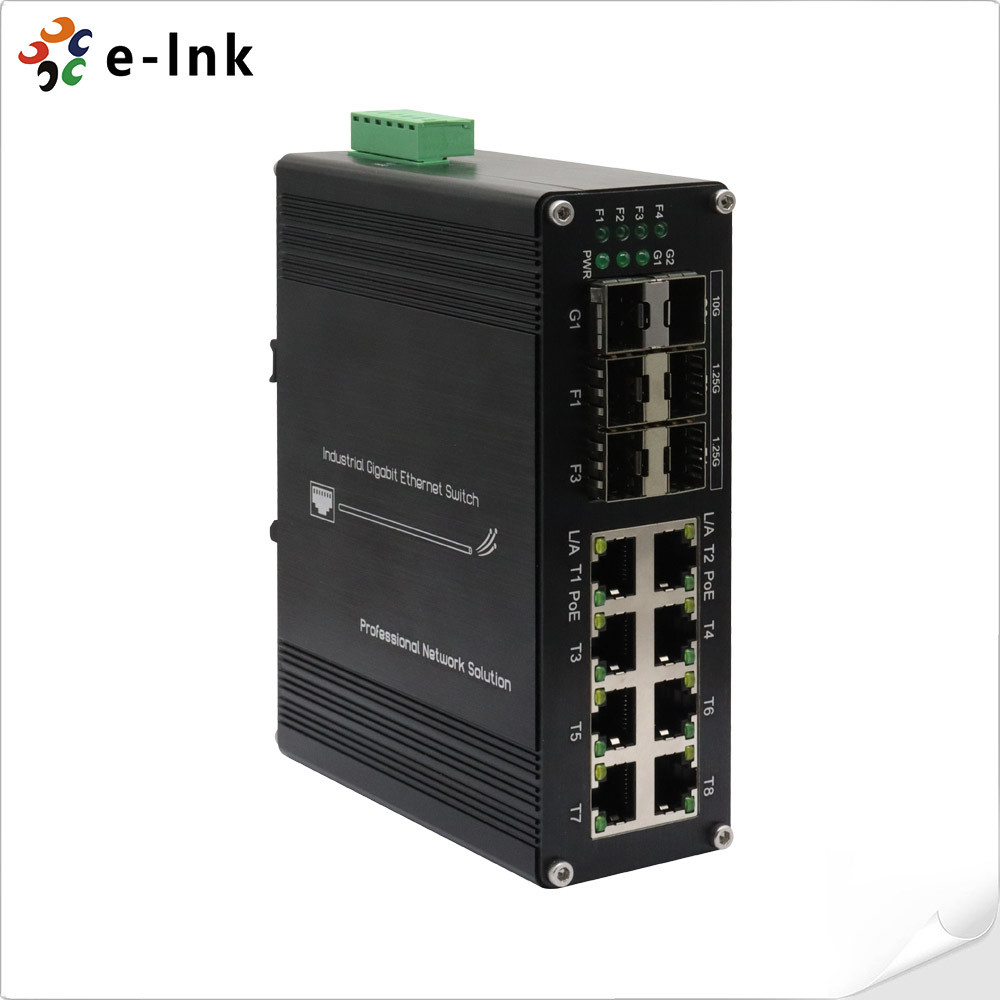 China PoE Switch 8 Port 10/100/1000T 802.3at + 4 Port 1G SFP + 2 Port 10G SFP Network Switch on sale