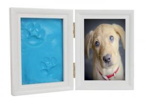 China Dog / Cat Pet Memorial Picture Frame , Clay Paw Print Memorial Picture Frame on sale