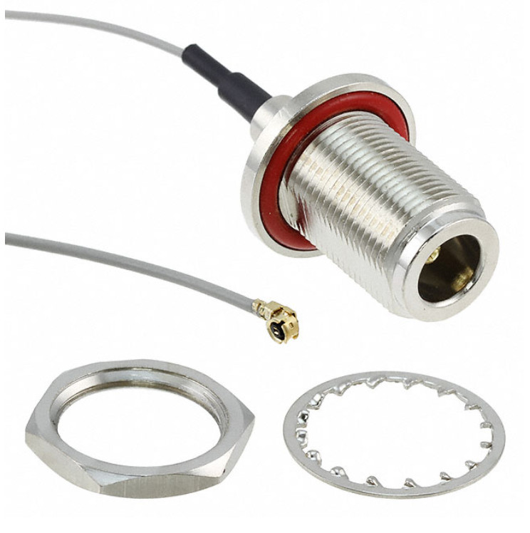 Quality N Female Bulkhead With O-ring Connector to UFL 20cm Length 1.13mm Coaxial Cable Assembly wholesale