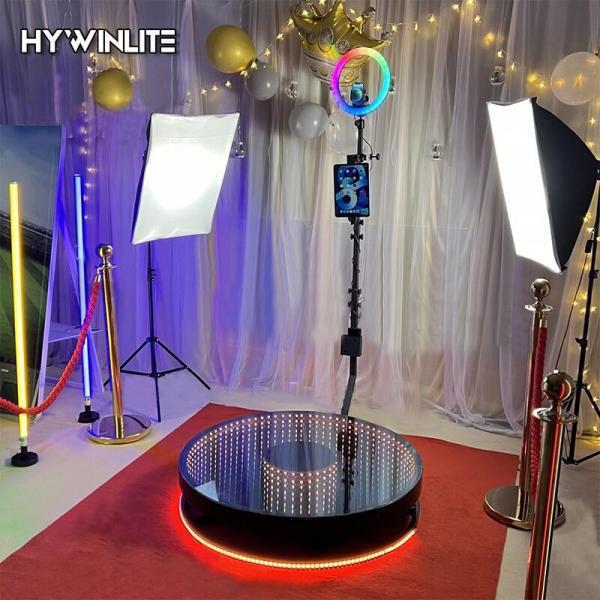 Cheap led light 100cm Diameter 360 LED Photo Booth With Free Flight Case for sale