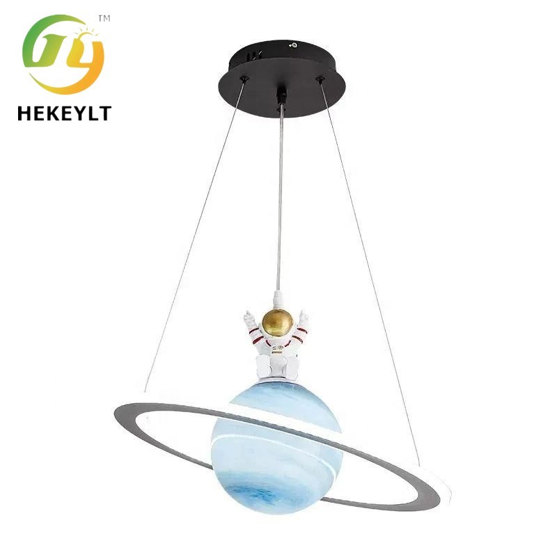 China Indoor Planet Earth Moon LED Pendant Lamp Space Star Astronaut Hanging Lamp on sale