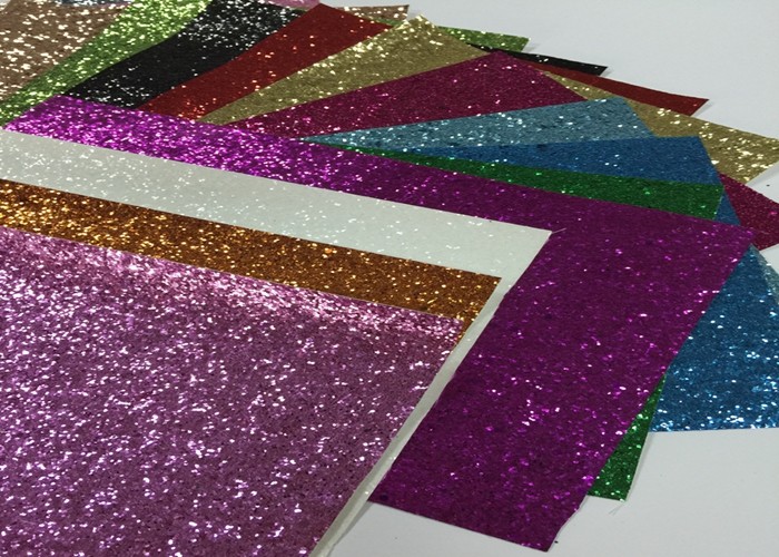 Eco Friendly Craft A4 Size Pu Glitter Fabric Sheet Metallic Glitter Fabric