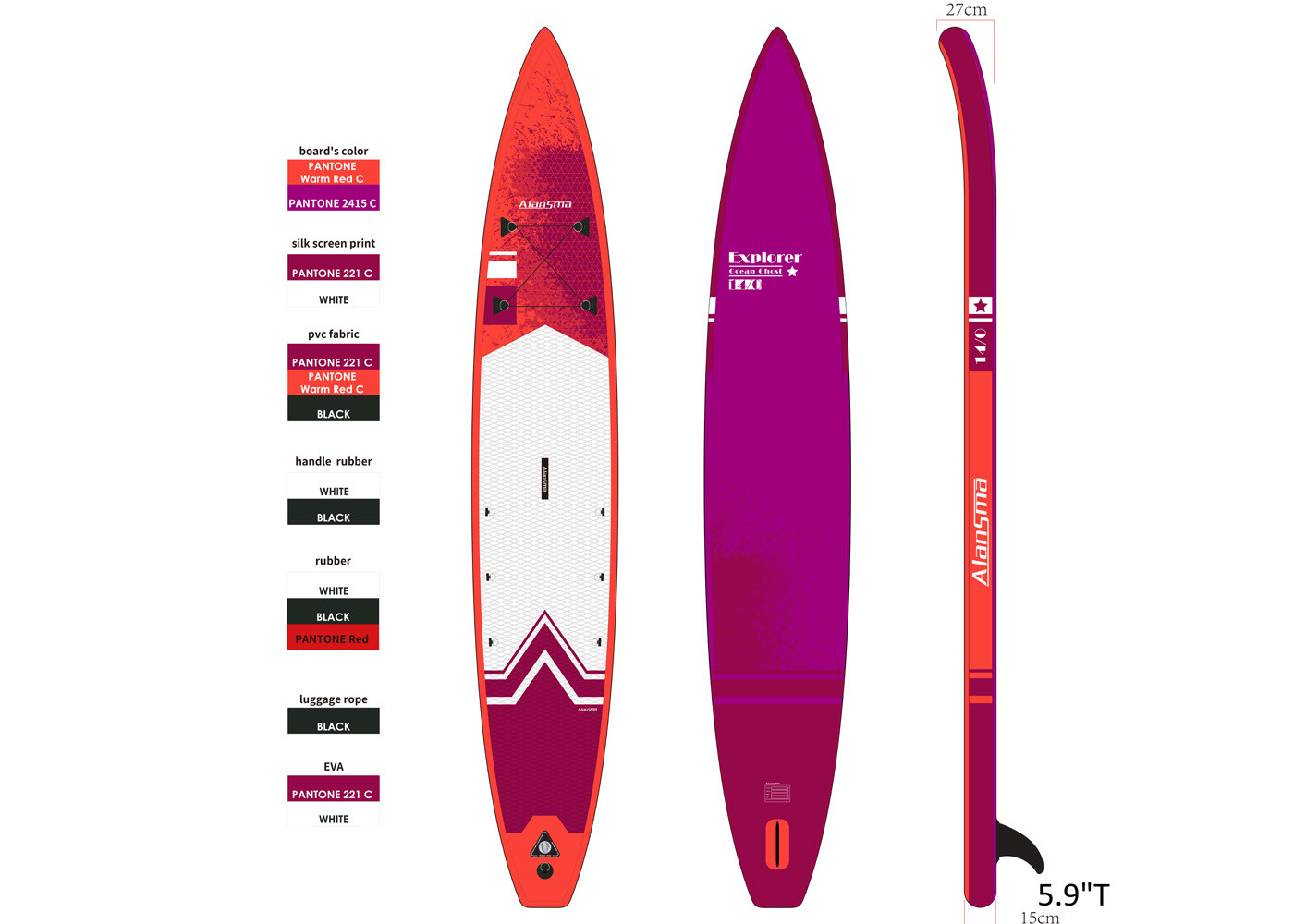 Quality 71*27*427CM Mens Paddle Board wholesale