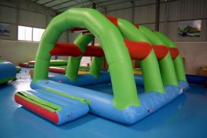 Quality Durable 0.9mm PVC Tarpaulin Inflatable Lake Water Park Green , Blue And Red Color wholesale