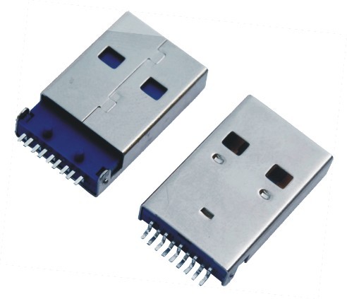 Quality USB A / M 90 Degree Sinking Board Tyle USB  Female Connector wholesale