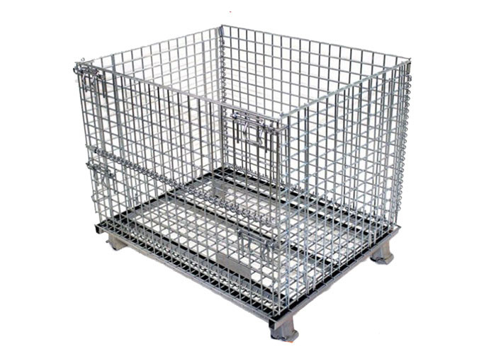 Quality Express Sorting Warehouse 6.4mm Foldable Wire Mesh Cage Turnover Iron Frame wholesale
