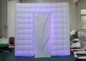 China Portable Oxford LED Light White Inflatable Wedding Photo Booth With Remote Control on sale