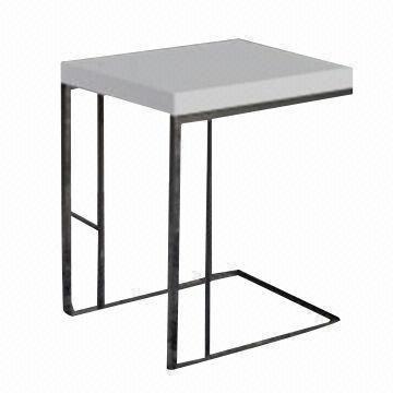 Quality End table with MDF and white high glossy painting wholesale