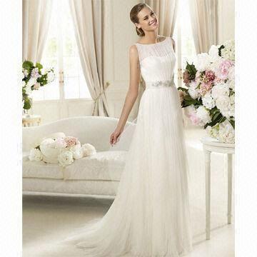 Quality 2012 Tulle Ivory Unique Scoop Neckline Bridal Gown wholesale