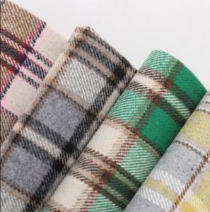 China Yarn Dyed 850gsm Dralon Fabric Tartan Tweed Polyester Wool For Overcoat on sale