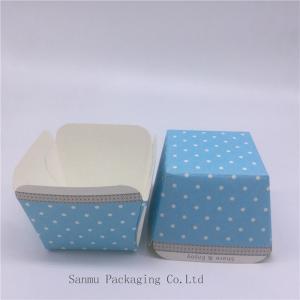 Quality Customized Square Cupcake Liners Blue White Polka Dot Cupcake Wrappers Baking Cup Mold wholesale