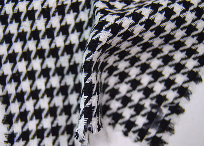 China Black And White Herringbone Fabric , Geometric Pattern Jacquard Fabric on sale