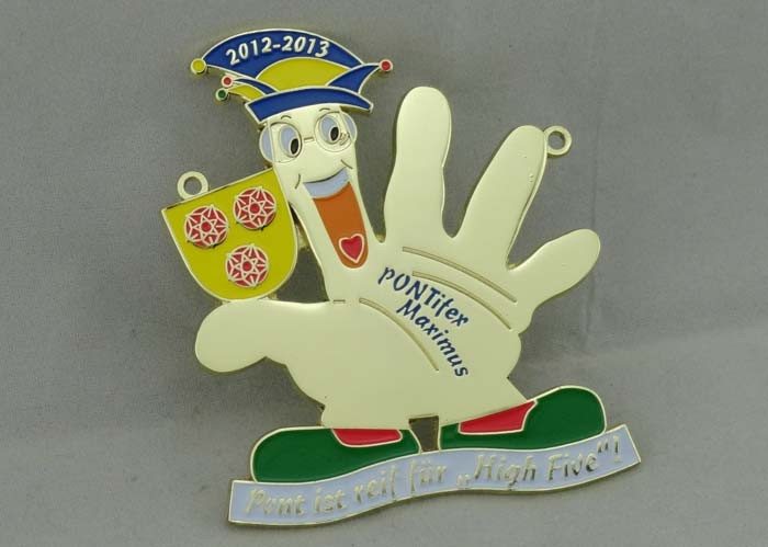 Quality 90 mm Pontifex Zinc Alloy Carnival Medal By Soft Enamel , Gold Plating wholesale