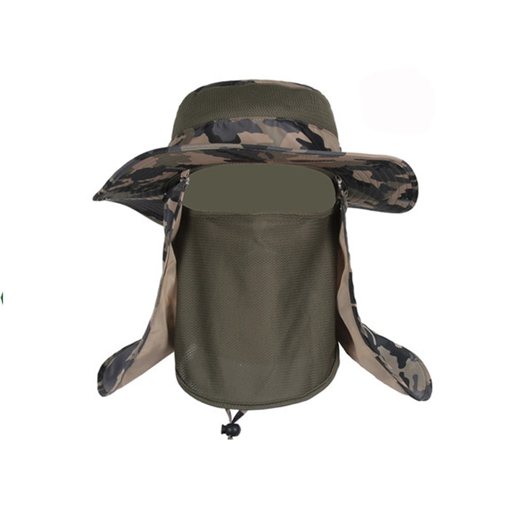Quality 100% Cotton Sun Protection Mens Hiking Boonie Hat With Neck Flap Plush Style wholesale