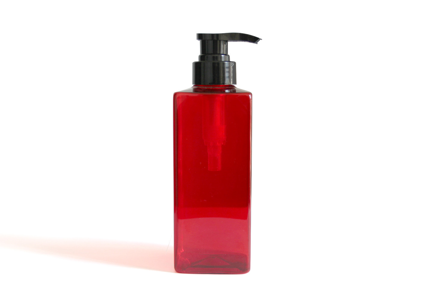 Quality Beautiful Red Cosmetic PET Bottle / Reused Empty Square Cosmetic Bottles wholesale