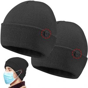 Quality Custom Button 58cm Knit Beanie Hats Easy To Wear Masks wholesale