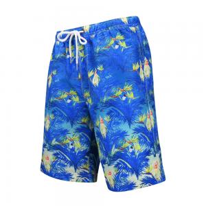 Quality Digital Printed Polyester Men'S Wide Leg Blue Beach Shorts wholesale