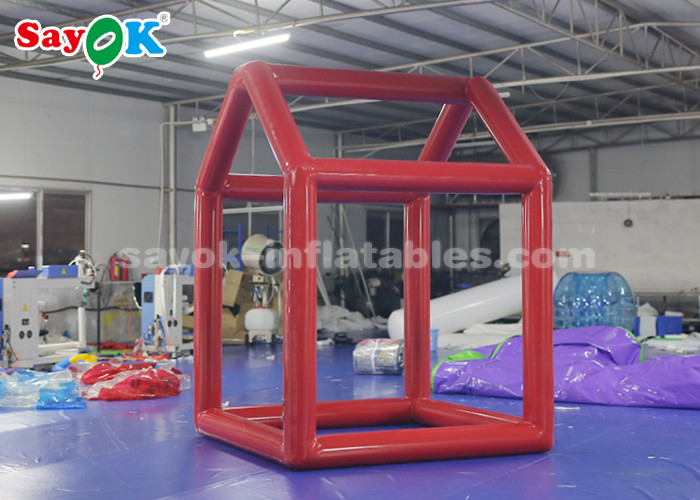 China Red Custom Inflatable Products  ,  0.6mm PVC Tarpaulin Cube Inflatable Photo Booth Frame For Advertising on sale