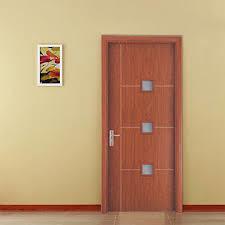 Quality PVC Membrane MDF Flush Interior Door With Glass Eco - Friendly Paint wholesale