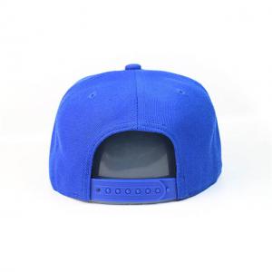 Quality Blue Snapback Cap Hat Adjustable 7 Holes Plastic Back Closure Silk Print On Panels wholesale