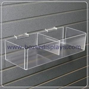 Quality Clear Acrylic Slatwall Bin with Two Bins for Document Display wholesale