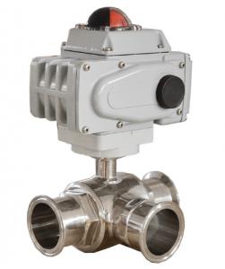 Quality Sanitary Electric Motorized 3 Way Ball Valve Stainless Steel Manufacturer wholesale