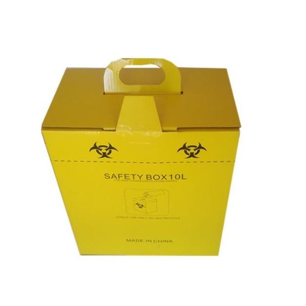 10L Safety box, Disposable Medical Cardboard Safety Box, Safety Box For Syringe,Needles and sharps, 10 Liters
