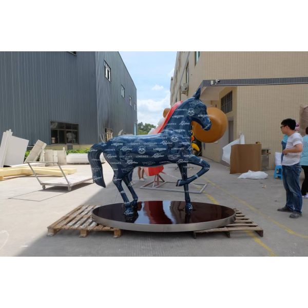 FRP (Fiberglass Reinforced Plastic) Balloon Horse Sculpture: A Decorative Sculpture Clearly of the Same Style, Used as a IP Event Installation,