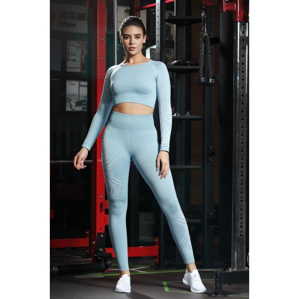 Tight Fit Cropped Long Sleeve Tops Stretchy 55% Nylon 40% Polyester 5% Spandex